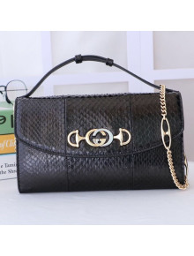 Gucci Zumi Snakeskin Small Shoulder Bag 572375 Black 2019