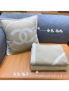 Chanel Wool Pillow/Blanket 45x45cm Beige 2021 110268