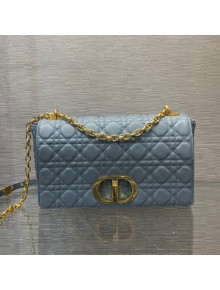 Dior Large Caro Chain Bag in Blue Soft Cannage Calfskin 2021