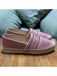 Dior Granville Espadrilles in Pink Metallic Thread Embroidered Cotton 2021