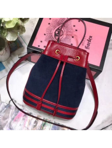 Gucci Ophidia Small Suede Leather Bucket Bag 550621 Navy Blue 2018