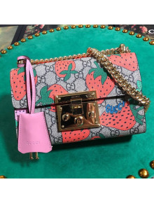 Gucci Padlock GG Strawberry Small Shoulder Bag 409487 2019