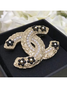 Chanel Flower CC Brooch AB5966 Black 2021