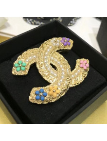 Chanel Flower CC Brooch AB5966 Multicolor 2021