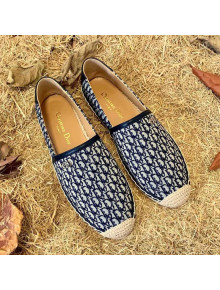 Dior Flat Espadrilles in Oblique  Embroidered Canvas Blue 2021