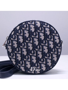 Dior Round Mini Shoulder Bag in Blue Oblique Jacquard Canvas 2019