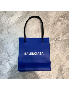 Balenciaga Calfskin Vertical Mini Shopping Tote Bag 201016 Royal Blue/White 2020