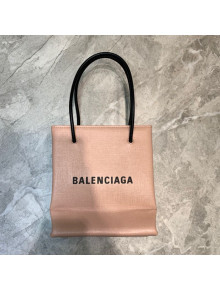 Balenciaga Calfskin Vertical Mini Shopping Tote Bag 201016 Nude Pink/Black 2020