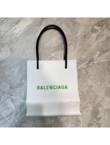 Balenciaga Calfskin Vertical Mini Shopping Tote Bag 201016 White/Green 2020