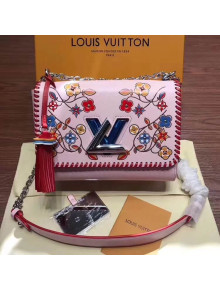 Louis Vuitton Epi Leather Twist MM Bag With Monogram Flower Motif M53527 Pink 2018