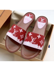 Louis Vuitton LV Escale Lock It Flat Mule Sandals Red 2020