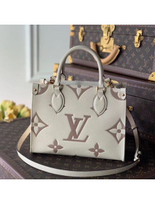 Louis Vuitton OnTheGo PM Tote Bag in Giant Monogram Leather M45654 Cream White 2021