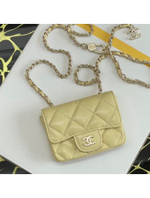 Chanel Quilted Lambskin Classic Belt Bag AP1952 Yellow 2020