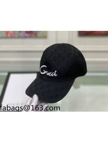 Gucci Embroidered GG Canvas Baseball Hat Black 2021