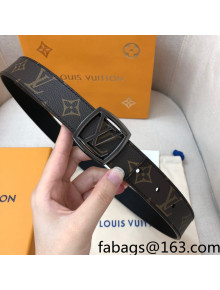 Louis Vuitton Monogram Canvas Belt 30mm with Black Sqaure LV Buckle 2021 05