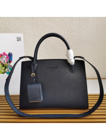 Prada Medium Saffiano Leather Monochrome Top Handle Bag 1BA155 Navy Blue 2021