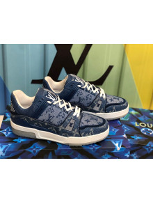 Louis Vuitton LV Trainer Sneakers in Blue Monogram Denim 1A812O 202016 (For Women and Men)