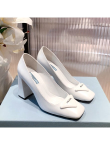 Prada Leather Pumps 9.5cm White 2022 01