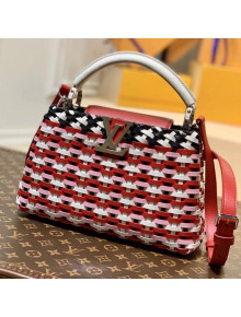 Louis Vuitton Rattan Woven Capucines BB Bag Red 2021