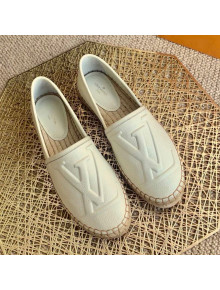 Louis Vuitton LV Grained Leather Espadrilles White 2021