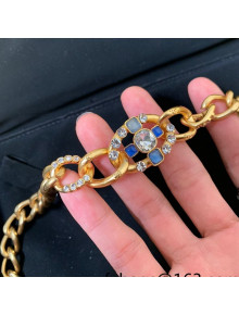 Chanel Stone Chain Belt Blue 2021