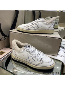 Golden Goose Ball Star Sneakers in White leather With Shearling Lining and Graffiti 2021