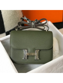 Hermes Constance Bag 18cm in Eosom Leather Forest Green/Silver 2021