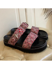 Louis Vuitton Since 1854 Flat Sandals Burgundy 2020