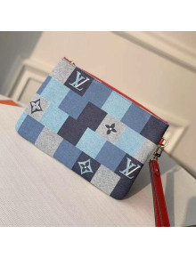 Louis Vuitton City Pouch in Damier Monogram Denim Canvas M68761 Blue/Red 2020