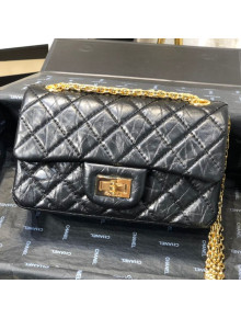 Chanel Quilted Aged Calfskin Small 2.55 Flap Bag A37586 Black 2019