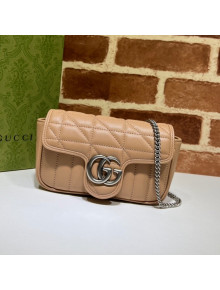 Gucci GG Marmont Geometric Leather Super Mini Bag 476433 Rose Beige 2021