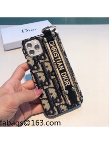 Dior Oblique Canvas iPhone Case with Wrist 2021 110503