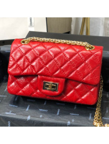 Chanel Quilted Aged Calfskin Small 2.55 Flap Bag A37586 Red 2019