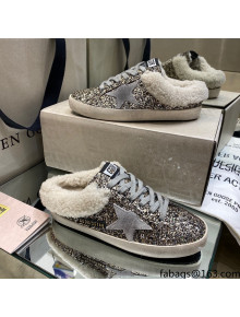 Golden Goose Super-Star Sabots in Glitter and Shearling with Suede Star 2021