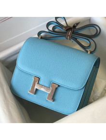 Hermes Constance Bag 18cm in Epsom Leather Light Blue/Silver 2021