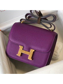 Hermes Constance Bag 18cm in Epsom Leather Purple/Gold 2021