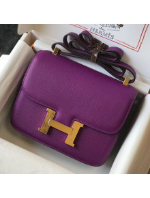 Hermes Constance Bag 23cm in Epsom Leather Purple/Gold 2021