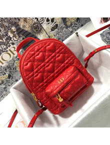 Dior Mini Dioramour Backpack in Red Cannage Lambskin with Heart Motif 2021