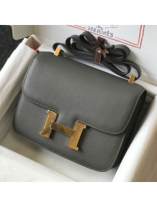 Hermes Constance Bag 23cm in Epsom Leather Metallic Grey/Gold 2021