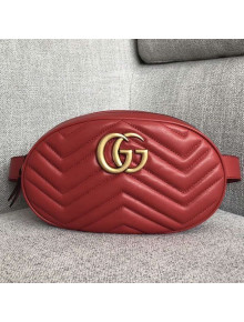 Gucci GG Marmont Leather Medium Belt Bag 491294 Red 2018