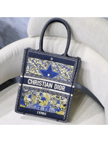 Dior Star Vertical Dior Book Tote Bag in Tarot Embroidered Canvas 2019