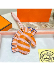 Hermes Geegee Savannah Lambskin Zebra Bag Charm and Key Holder Orange/Pink/Blue 2022 11