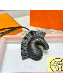 Hermes Geegee Savannah Lambskin Zebra Bag Charm and Key Holder Black 2022 14