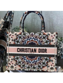 Dior Small Book Tote Bag in Houndstooth Embroidered Canvas 2019 