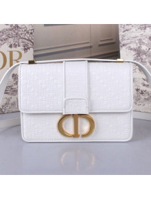 Dior 30 Montaigne CD Ultra-Black Leather Flap Bag White 2019