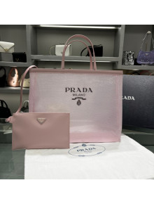 Prada Sequined Mesh Tote Bag 1BG416 Pink 2022