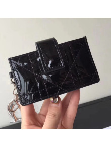 Dior Lady Dior Eden Wallet in Patent Calfskin Black 2018