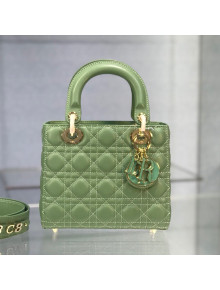 Dior Lady Dior My ABCDior Small Bag in Green Cannage Shiny Lambskin 2021