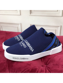 Dolce&Gabbana DG Knit Slip-on Sneakers Navy Blue 2021