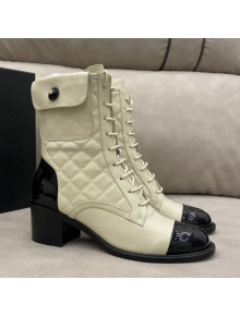 Chanel Quilted Leather Short Boots with Pouch White 2020